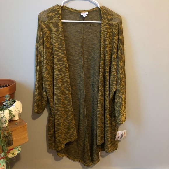 LuLaRoe Sweaters - LuLaRoe Lindsay Kimono Cardigan Yellow Large